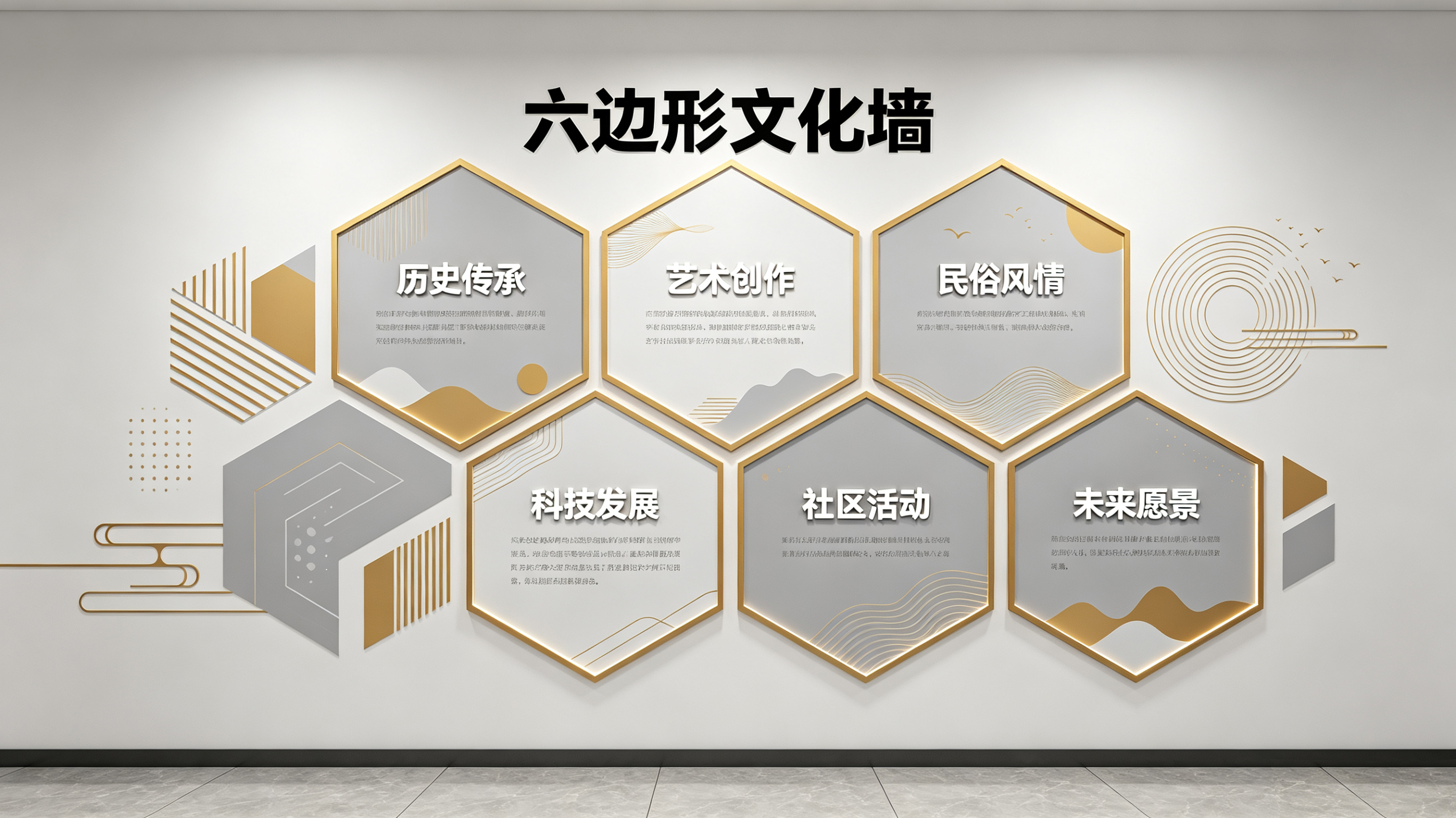 田林企业文化墙 | 六边形信息美学